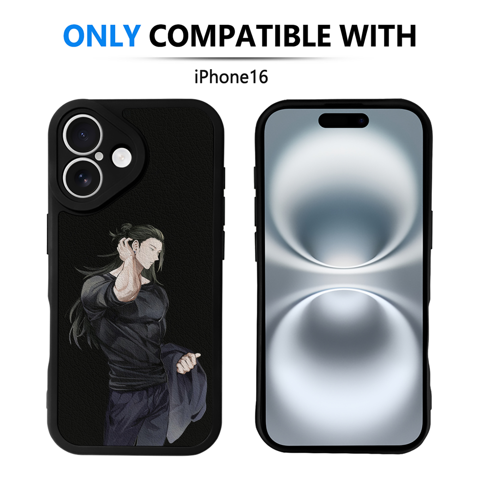 （画像用） 呪術廻戦 Jujutsu Kaisen 【iPhone 16シリーズ対応】シリコンスマホケース（レザー調） 材質：シリコン